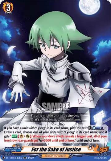 For the Sake of Justice (D-TB03/047EN), D-TB03: Shaman King — Vanguard card price