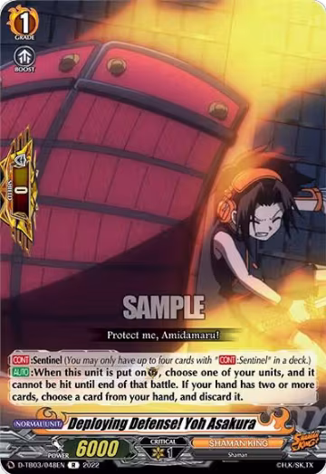 Deploying Defense! Yoh Asakura (D-TB03/048EN), D-TB03: Shaman King — Vanguard card price