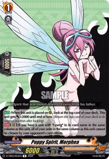 Poppy spirit, Morphea (D-TB03/054EN), D-TB03: Shaman King — Vanguard card price