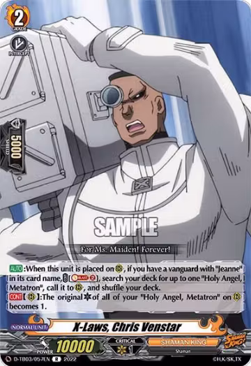 X-Laws, Chris Venstar (D-TB03/057EN), D-TB03: Shaman King — Vanguard card price