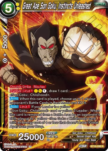 Great Ape Son Goku, Instincts Unleashed (BT18-096), Dawn of the Z-Legends — DB Super card price