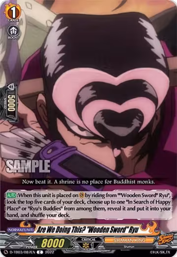Are We Doing This? "Wooden Sword" Ryu (D-TB03/087EN), D-TB03: Shaman King — Vanguard card price