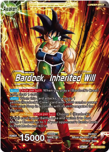Bardock's Crew // Bardock, Inherited Will (BT18-089), Dawn of the Z-Legends — DB Super card price