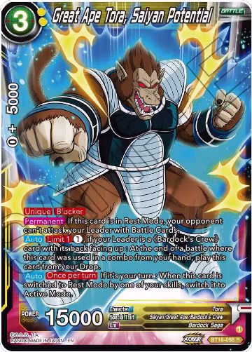 Great Ape Tora, Saiyan Potential (BT18-098), Dawn of the Z-Legends — DB Super card price