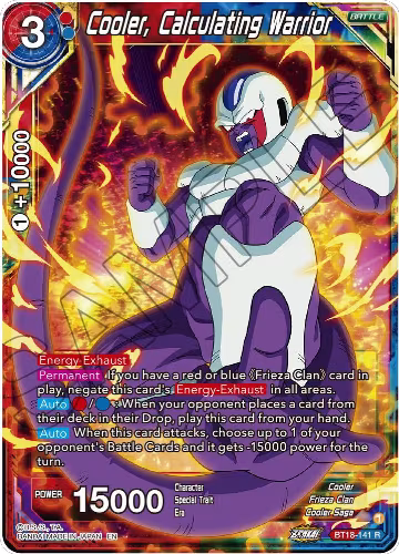 Cooler, Calculating Warrior (BT18-141), Dawn of the Z-Legends — DB Super card price