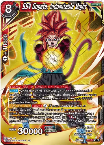SS4 Gogeta, Indomitable Might (BT18-143), Dawn of the Z-Legends — DB Super card price