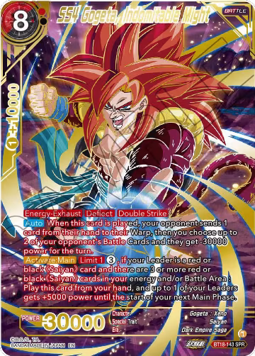 SS4 Gogeta, Indomitable Might (SPR) (BT18-143), Dawn of the Z-Legends — DB Super card price