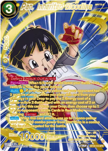 Pan, Inherited Bloodline (SPR) (BT18-113), Dawn of the Z-Legends — DB Super card price