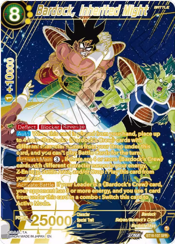 Bardock, Inherited Might (SPR) (BT18-107), Dawn of the Z-Legends — DB Super card price
