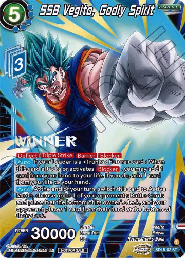 SSB Vegito, Godly Spirit (ZENKAI Celebration Winner-Stamped) (SD18-02), Promotion Cards — DB Super card price
