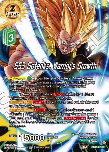 SS3 Gotenks, Warrior's Growth (ZENKAI Celebration Pack) (SD19-02), Promotion Cards — DB Super card price