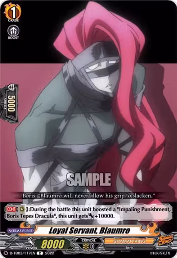 Loyal Servant, Blaumro (D-TB03/117EN), D-TB03: Shaman King — Vanguard card price