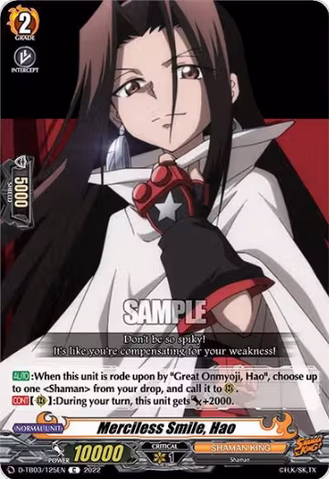 Merciless Smile, Hao (D-TB03/125EN), D-TB03: Shaman King — Vanguard card price