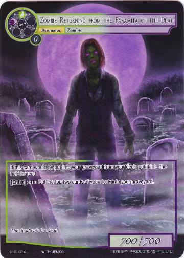 Zombie Returning from the Paramita of the Dead (Full Art) (HSD-024), Hero Cluster Starter Decks — Force of Will card price