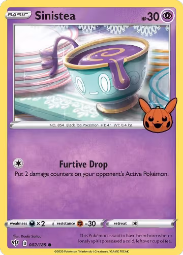 Sinistea (082/189), Trick or Trade BOOster Bundle — Pokémon card price