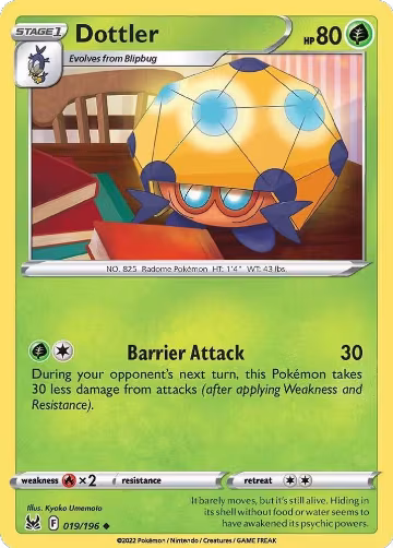 Dottler (019/196), Lost Origin — Pokémon card price