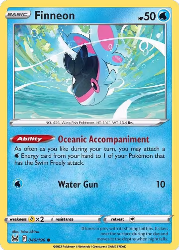 Finneon (040/196), Lost Origin — Pokémon card price