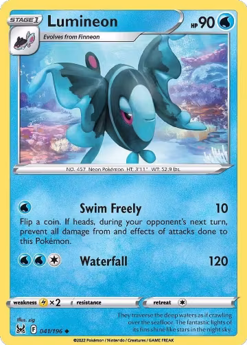 Lumineon (041/196), Lost Origin — Pokémon card price