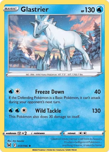 Glastrier (051/196), Lost Origin — Pokémon card price