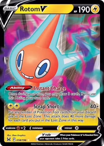 Rotom V (058/196), Lost Origin — Pokémon card price