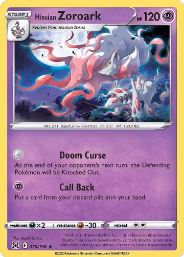 Hisuian Zoroark (076/196), Lost Origin — Pokémon card price