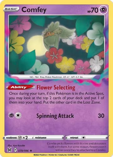 Comfey (079/196), Lost Origin — Pokémon card price