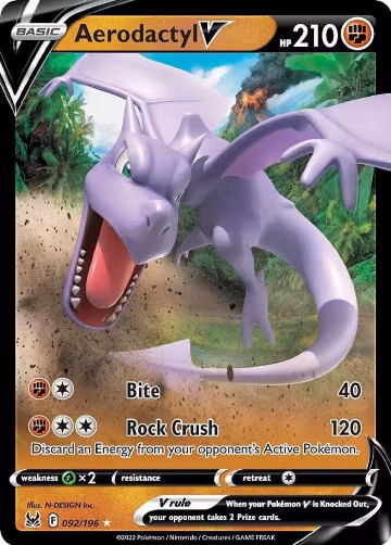 Aerodactyl V (092/196), Lost Origin — Pokémon card price