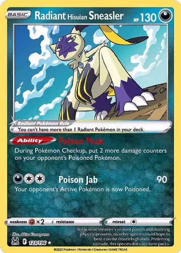Radiant Hisuian Sneasler (123/196), Lost Origin — Pokémon card price