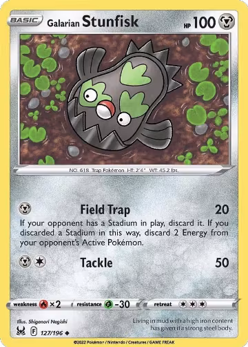 Galarian Stunfisk (127/196), Lost Origin — Pokémon card price