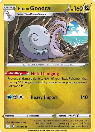 Hisuian Goodra (134/196), Lost Origin — Pokémon card price