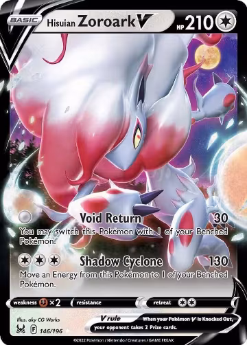 Hisuian Zoroark V (146/196), Lost Origin — Pokémon card price