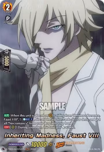 Inheriting Madness, Faust VIII (SKR) (D-TB03/SKR052EN), D-TB03: Shaman King — Vanguard card price