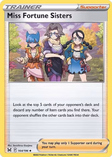 Miss Fortune Sisters (164/196), Lost Origin — Pokémon card price