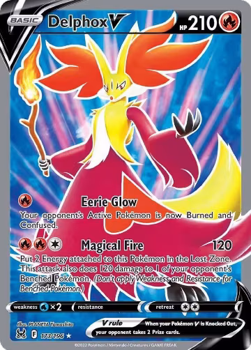 Delphox V (Full Art) (173/196), Lost Origin — Pokémon card price
