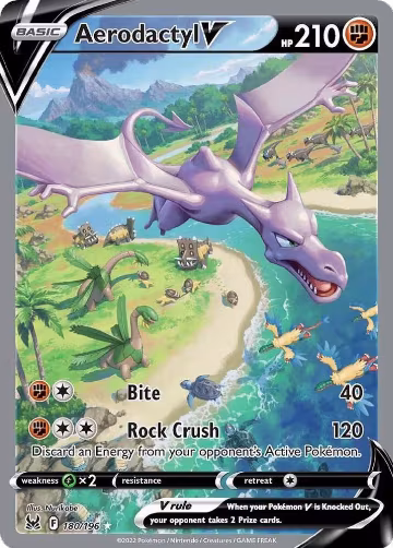 Aerodactyl V (Alternate Full Art) (180/196), Lost Origin — Pokémon card price