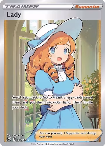 Lady (Full Art) (193/196), Lost Origin — Pokémon card price