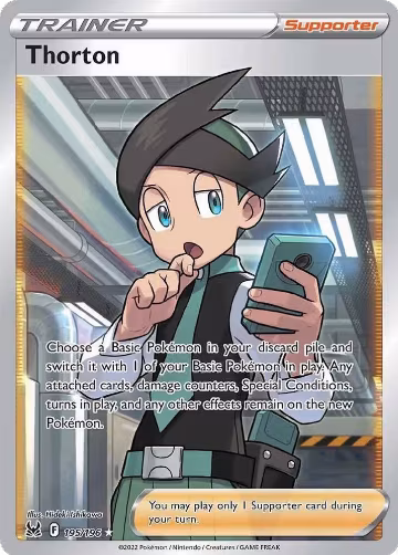 Thorton (Full Art) (195/196), Lost Origin — Pokémon card price