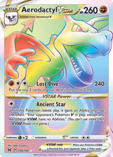Aerodactyl VSTAR (Secret) (199/196), Lost Origin — Pokémon card price