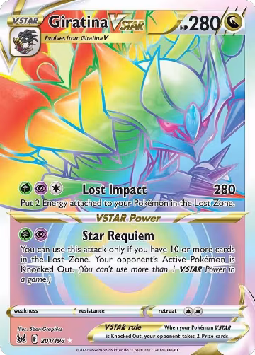 Giratina VSTAR (201) (Secret) (201/196), Lost Origin — Pokémon card price