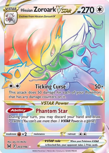 Hisuian Zoroark VSTAR (Secret) (203/196), Lost Origin — Pokémon card price