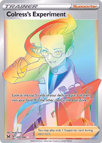 Colress's Experiment (Secret) (205/196), Lost Origin — Pokémon card price