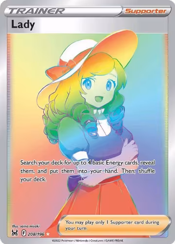 Lady (Secret) (208/196), Lost Origin — Pokémon card price