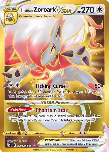Hisuian Zoroark VSTAR (213) (Secret) (213/196), Lost Origin — Pokémon card price