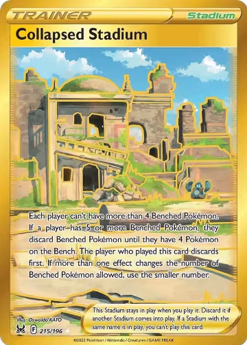 Collapsed Stadium (Secret) (215/196), Lost Origin — Pokémon card price