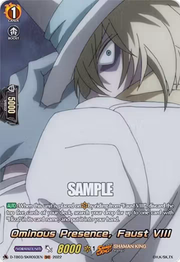 Ominous Presence, Faust VIII (SKR) (D-TB03/SKR093EN), D-TB03: Shaman King — Vanguard card price