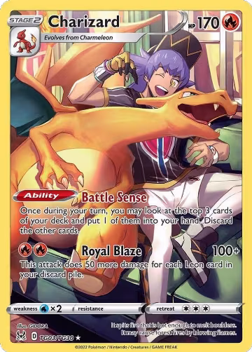 Charizard (TG03/TG30), Lost Origin Trainer Gallery — Pokémon card price