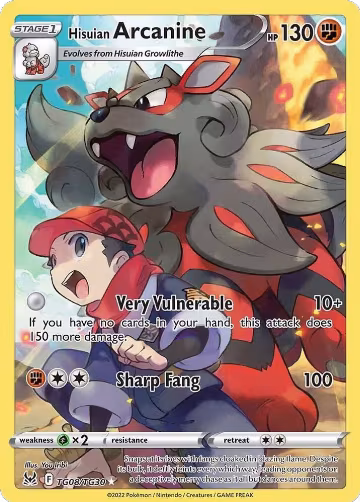 Hisuian Arcanine (TG08/TG30), Lost Origin Trainer Gallery — Pokémon card price