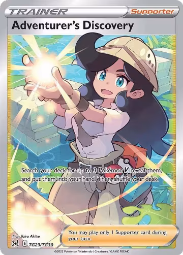 Adventurer's Discovery (TG23/TG30), Lost Origin Trainer Gallery — Pokémon card price