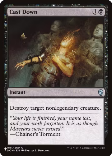 Cast Down (DOM) (081/269), The List Reprints — Magic card price