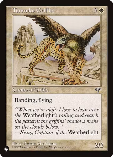 Teremko Griffin, The List Reprints — Magic card price